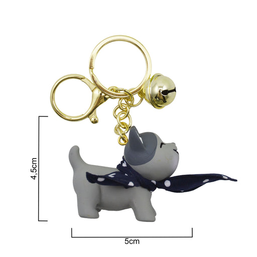 Llavero gato gris bufanda plastico 4035-1