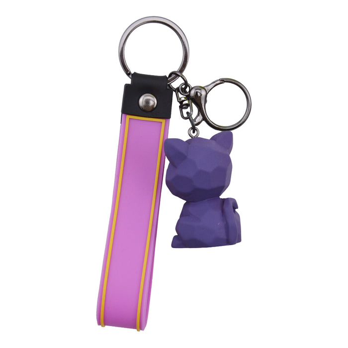 Llavero gato morado plastico metal 4040-2