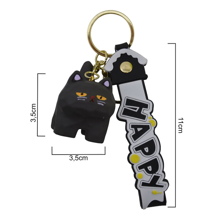 Llavero gato negro plastico 4037-1