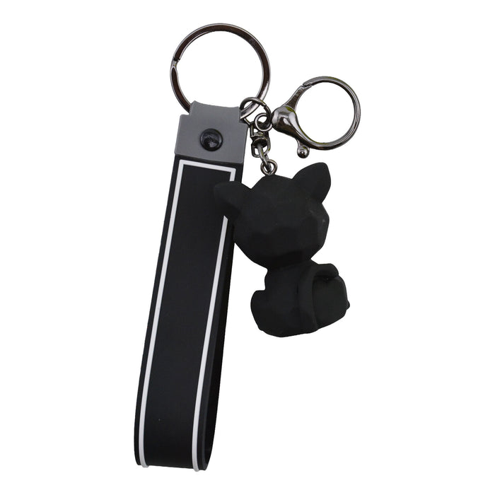 Llavero gato negro plastico metal 4040-1