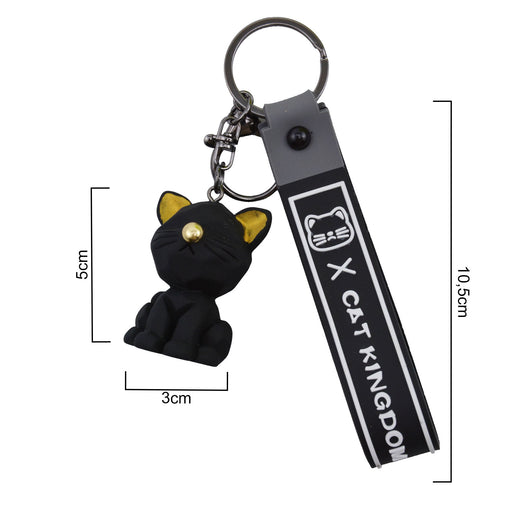Llavero gato negro plastico metal 4040-1