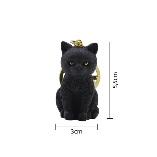 Llavero gato negro plastico metal 4201-4