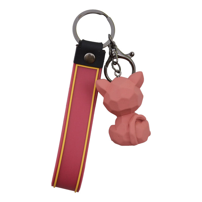 Llavero gato rosado plastico metal 4040-3