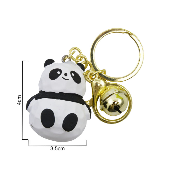 Llavero oso panda gordo plastico metal 4043-2
