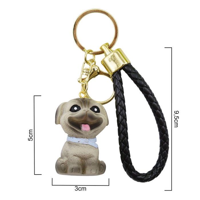 Llavero perro plastico metal perro pug 4038-2