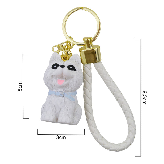 Llavero perro plastico metal perro westy 4039-1