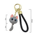 Llavero plastico resina cabeza gato gris cola 4042-3