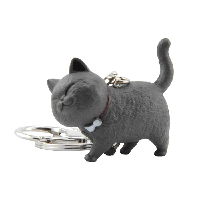 Llaveros gato plastico metal gris 4088-13