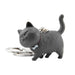 Llaveros gato plastico metal gris 4088-13