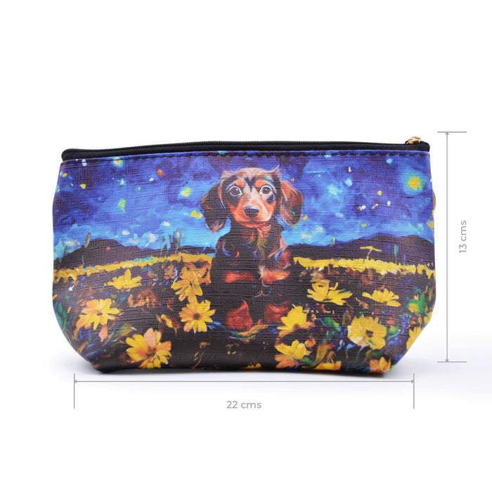 Cosmetiquero noche sintetico cierre perro salchicha negro 4065-8