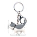 Llavero gato plastico gancho metal gris blanco 3810-9