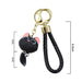 Llavero plastico resina cabeza gato negro cola 4042-3