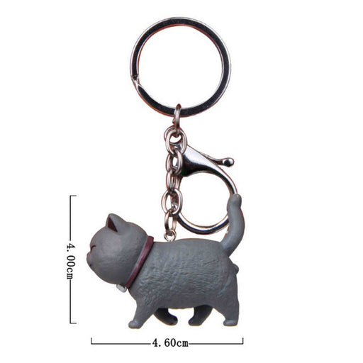 Llaveros gato plastico metal gris 4088-13