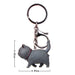 Llaveros gato plastico metal gris 4088-13