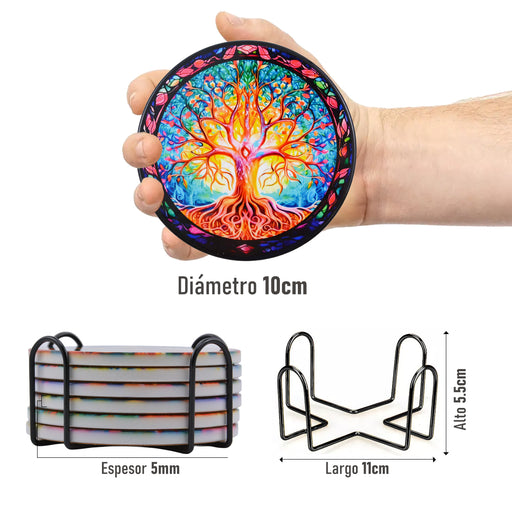 Posavasos ceramica corcho arbol de la vida 4218