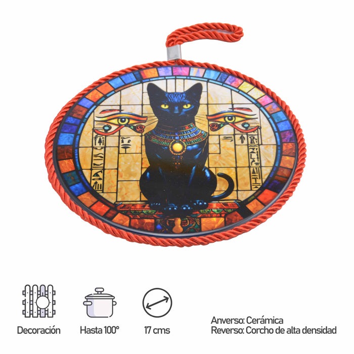 posaolla colgante ceramica corcho gato egipcio 4066-1