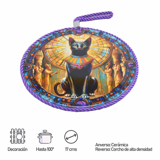 posaolla colgante ceramica corcho gato egipcio 4066-3