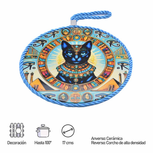 posaolla colgante ceramica corcho gato egipcio caras 4086-1