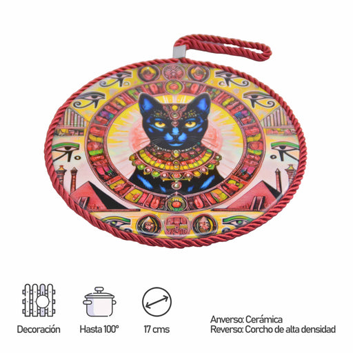posaolla colgante ceramica corcho gato egipcio caras 4086-2