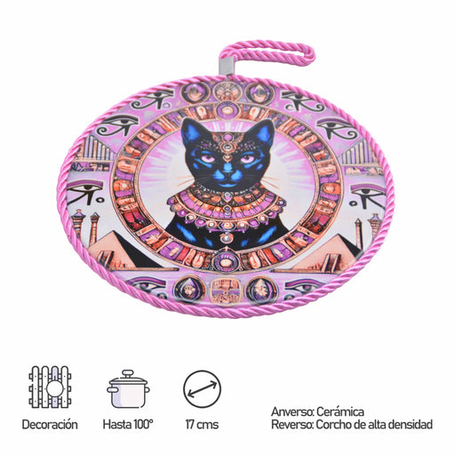 posaolla colgante ceramica corcho gato egipcio caras 4086-3