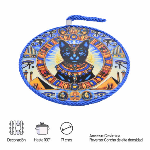 posaolla colgante ceramica corcho gato egipcio caras 4086-5