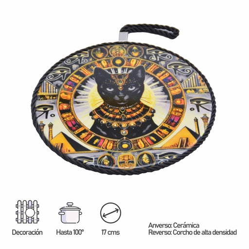 posaolla colgante ceramica corcho gato egipcio caras 4086-6