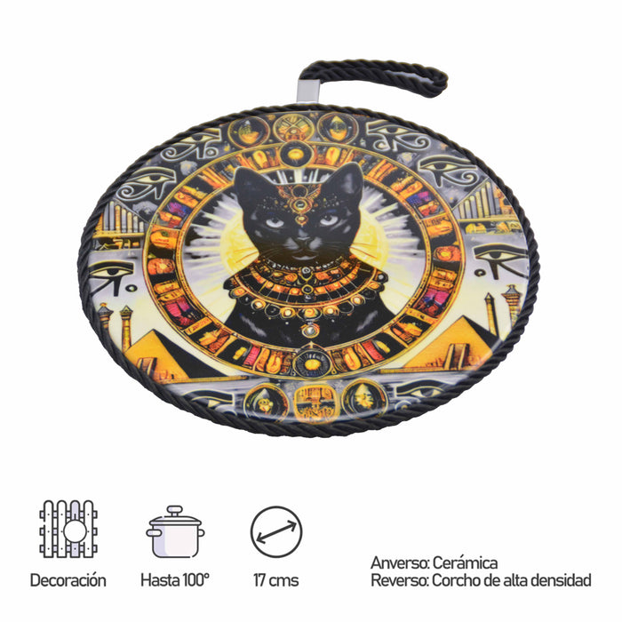 posaolla colgante ceramica corcho gato egipcio caras 4086-6