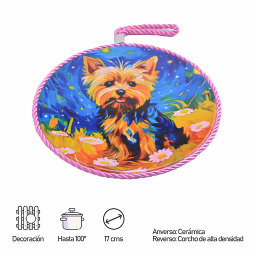 posaolla colgante ceramica corcho perro yorkshire 4067-2
