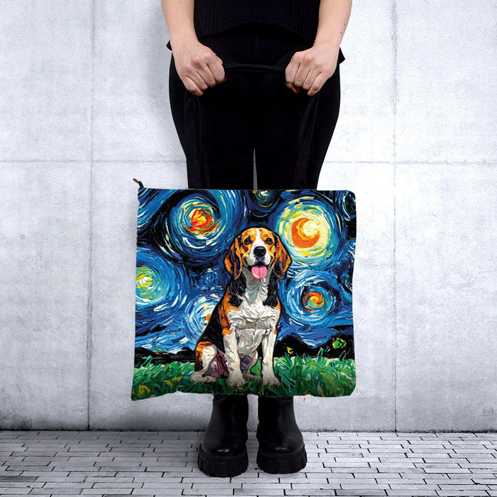 Bolso chico lona cierre van gogh pintura beagel 4084-6