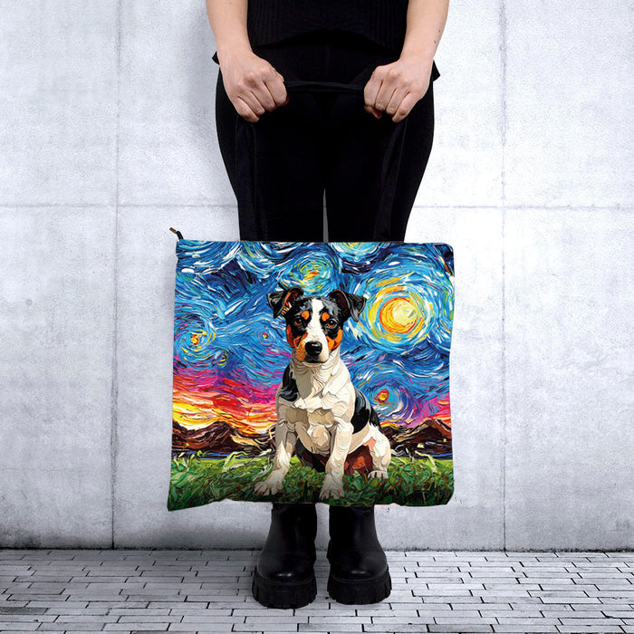 Bolso chico lona cierre van gogh pintura fox terrier 4084-2