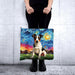 Bolso chico lona cierre van gogh pintura fox terrier 4084-2