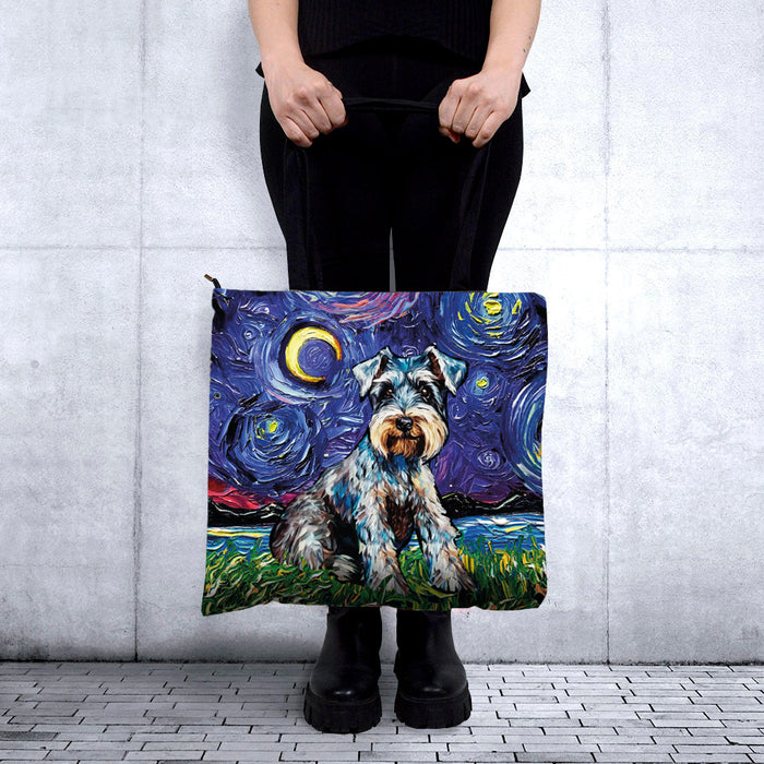 Bolso chico lona cierre van gogh pintura schnauzer 4084-5