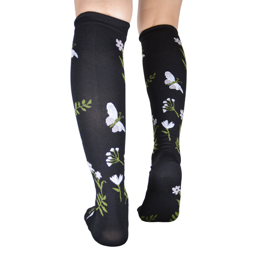 Bucanera largo nylon compresion mariposas flores 39-40