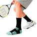 Calcetin algodon deportivo absorbente largo negro rayas verdes 5136-1