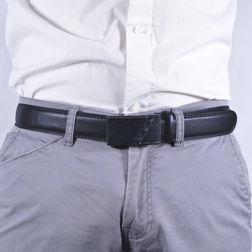 Cinturon sintetico automatico negro detalle hombre 4063-7