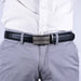 Cinturon sintetico automatico negro plateado hombre 4064-10
