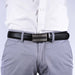 Cinturon sintetico automatico negro plateado hombre 4064-1