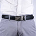 Modelo Cinturon sintetico automatico negro plateado hombre 4064-5