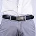 Cinturon sintetico automatico negro plateado hombre 4064-6