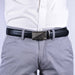 Modelo Cinturon sintetico automatico negro plateado hombre 4064-8