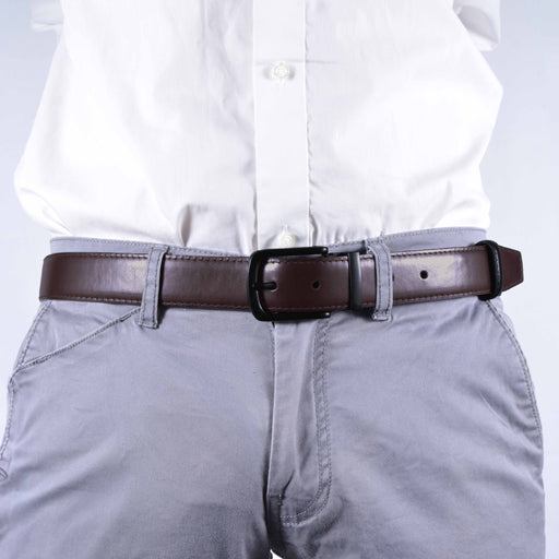 Modelo Cinturon sintetico cafe hombre reversible 4061