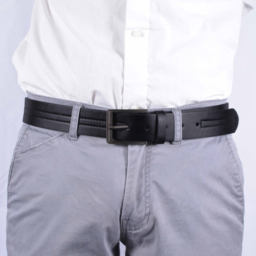 Cinturon sintetico negro hombre 4058