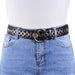 Cinturon tachas negro metal 
dorado 4229-2
