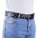 Cinturon tachas negro metal plateado 4225