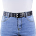 Cinturon tachas negro metal 
plateado 4232