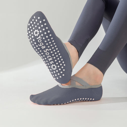 calcetin yoga gris antidesliante invisible elastico 3962-2