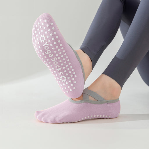calcetin yoga morado antidesliante invisible elastico 3962-3