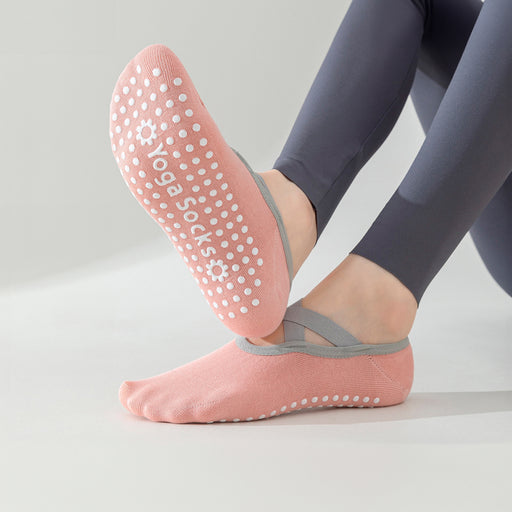 calcetin yoga rosado antidesliante invisible elastico 3962-4