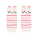 Pack 3 calcetines cortos conejo rayas rosado 1887