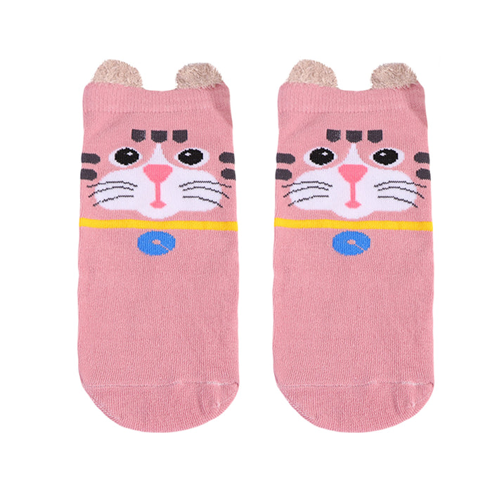 Pack 3 calcetines cortos gato rosado
